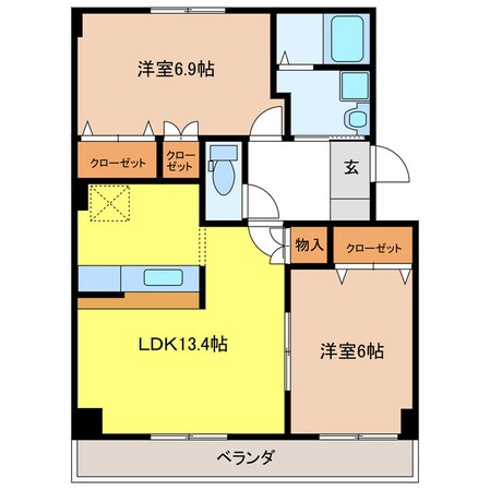 プロニティＡＯＫＩの物件間取画像